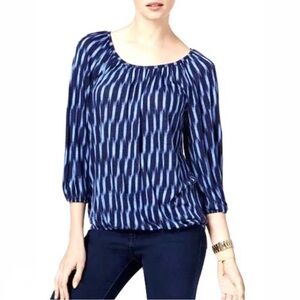 Michael Kors Blue and Black Blouse